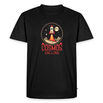 Cosmos Calling - Men's Premium Organic T-Shirt - black - Front - Nico (187cm)