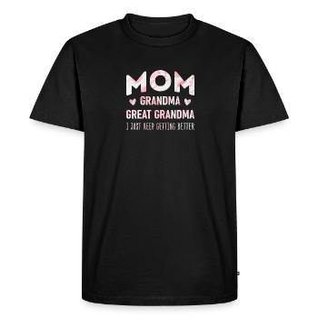 Maman Grand-mère Arrière-grand-mère - T-shirt Premium bio Homme - noir - Devant - Nico (187cm)