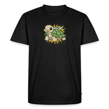 Turtle Slow - Men's Premium Organic T-Shirt - black - Front - Nico (187cm)