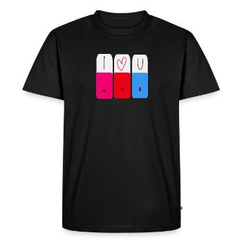 l love you alphabet block abc - Men's Premium Organic T-Shirt - black - Front - Nico (187cm)