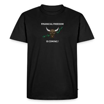 Conception de stock pour la liberté financière - T-shirt Premium bio Homme - noir - Devant - Nico (187cm)