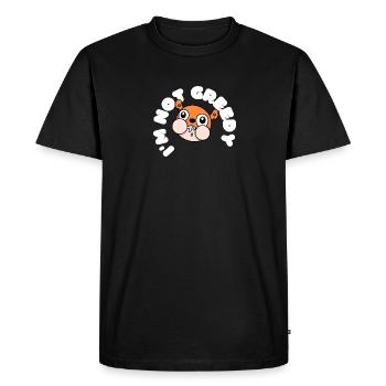 Indulge in Style: Greedy T-shirt for Food Lovers! - Men's Premium Organic T-Shirt - black - Front - Nico (187cm)