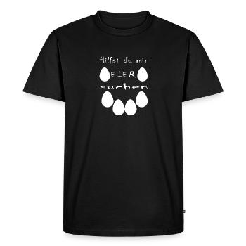 Help me look for eggs - Happy Easter - Men's Premium Organic T-Shirt - black - Front - Nico (187cm)