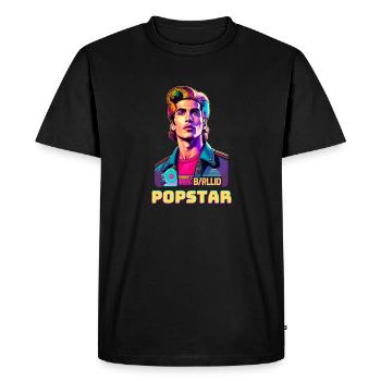 Popstar rétro - T-shirt Premium bio Homme - noir - Devant - Nico (187cm)