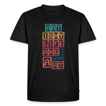 Artiste Profession Toile Rouleau de Peinture - T-shirt Premium bio Homme - noir - Devant - Nico (187cm)