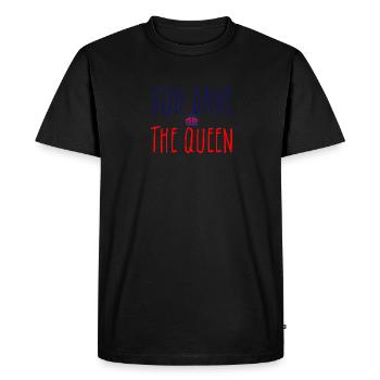 God Save The Queen Elizabeth 2 Reine d'Angleterre - T-shirt Premium bio Homme - noir - Devant - Nico (187cm)