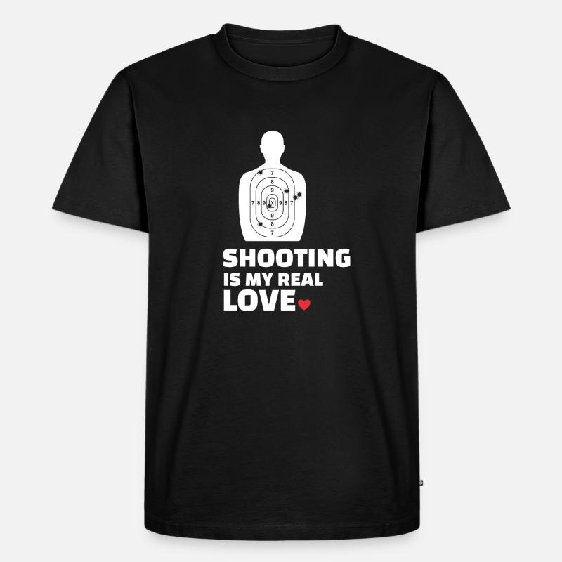 Ich liebe Schießen - Männer Premium Bio T-Shirt - Schwarz