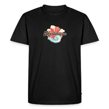 Martinique Caribbean Retro 80s Beach - Men's Premium Organic T-Shirt - black - Front - Nico (187cm)