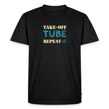 Take off, Tube, repeat - T-shirt Premium bio Homme - noir - Devant - Nico (187cm)