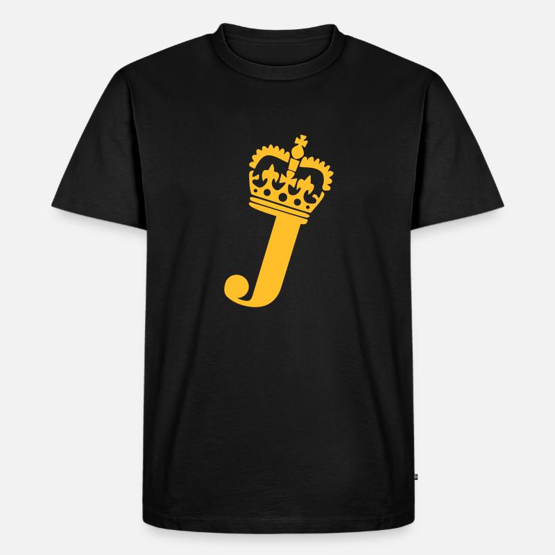 Buchstabe J - Männer Premium Bio T-Shirt - Schwarz