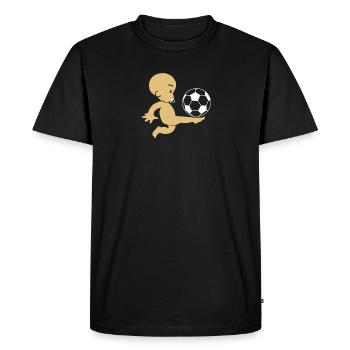 Jouer au foot quand on est bébé - T-shirt Premium bio Homme - noir - Devant - Nico (187cm)