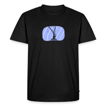 Client de grue - T-shirt Premium bio Homme - noir - Devant - Nico (187cm)