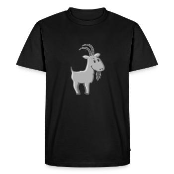 Caricature de chèvre Billy - T-shirt Premium bio Homme - noir - Devant - Nico (187cm)