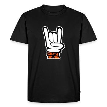 Fourchette à main rock français - T-shirt Premium bio Homme - noir - Devant - Nico (187cm)