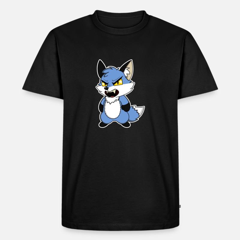 Blue Fox - Männer Premium Bio T-Shirt - Schwarz