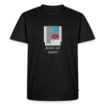 Blow me - Men's Premium Organic T-Shirt - black - Front - Nico (187cm)