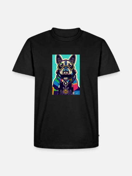 French Bulldog - Retro - Men's Premium Organic T-Shirt - black