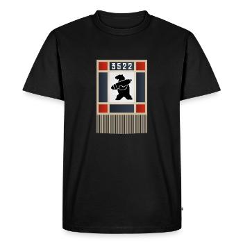 Wojtek l’ours soldat - T-shirt Premium bio Homme - noir - Devant - Nico (187cm)