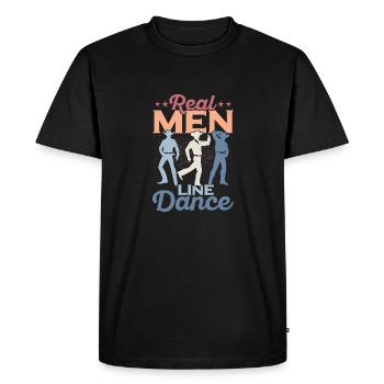 Real Men Line Dance Western Country Music - T-shirt Premium bio Homme - noir - Devant - Nico (187cm)
