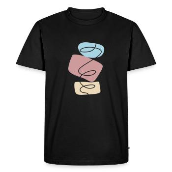 Abstract Design Stacking Stones - Men's Premium Organic T-Shirt - black - Front - Nico (187cm)