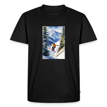 Snowboarder I - T-shirt Premium bio Homme - noir - Devant - Nico (187cm)