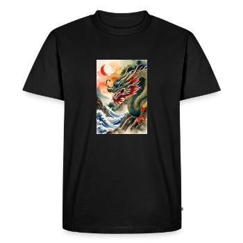 Année du Dragon II - T-shirt Premium bio Homme - noir - Devant - Nico (187cm)