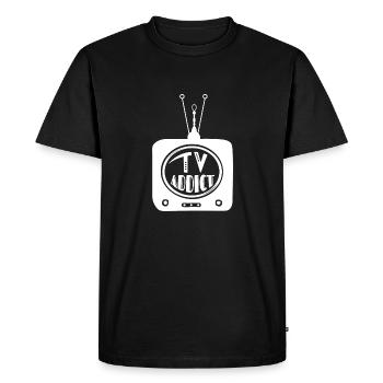 Accro de la télé Accro de la télévision - T-shirt Premium bio Homme - noir - Devant - Nico (187cm)