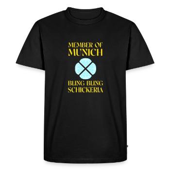 Member of Munich Bling Bling Schickeria - Men's Premium Organic T-Shirt - black - Front - Nico (187cm)