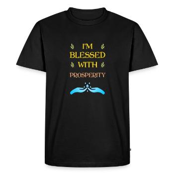 I'm blessed with prosperity - Earthday - Men's Premium Organic T-Shirt - black - Front - Nico (187cm)