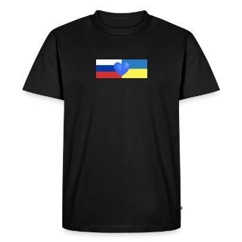 Love Wins Russia Ukraine - Men's Premium Organic T-Shirt - black - Front - Nico (187cm)