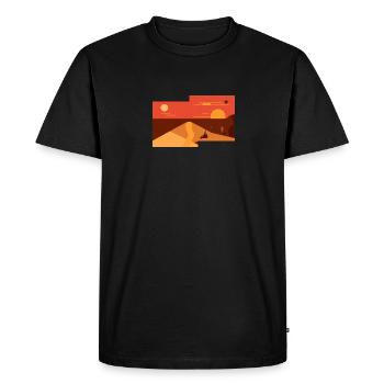 Mars moderne - peinture abstraite d’une IA - T-shirt Premium bio Homme - noir - Devant - Nico (187cm)