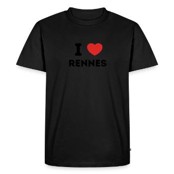 I Love with Heart Rennes - Men's Premium Organic T-Shirt - black - Front - Nico (187cm)