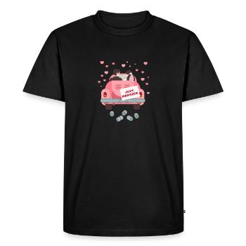 Juste marié - T-shirt Premium bio Homme - noir - Devant - Nico (187cm)