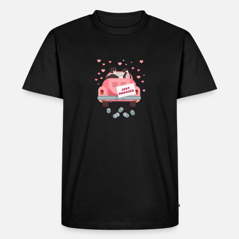 Just Married - Männer Premium Bio T-Shirt - Schwarz