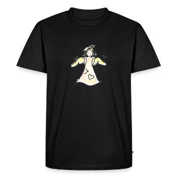 Anges gardiens au halo - T-shirt Premium bio Homme - noir - Devant - Nico (187cm)