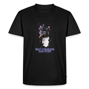 Meilleur papa Frenchie de tous les temps Français Bulldog Papa - T-shirt Premium bio Homme - noir - Devant - Nico (187cm)