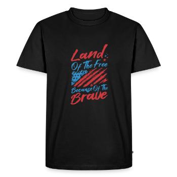 Terre de la liberté à cause des braves - T-shirt Premium bio Homme - noir - Devant - Nico (187cm)