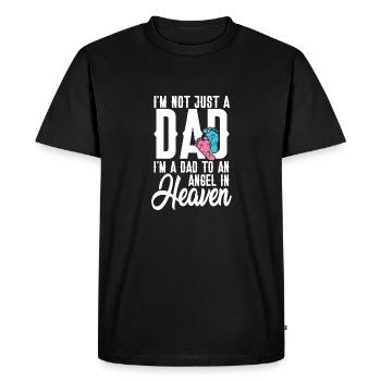 Père d’un ange céleste - Bébé fausse couche - T-shirt Premium bio Homme - noir - Devant - Nico (187cm)