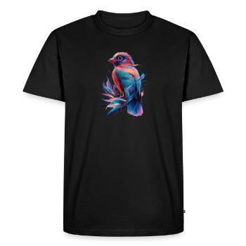 Perroquet radieux - Élégance tropicale - T-shirt Premium bio Homme - noir - Devant - Nico (187cm)