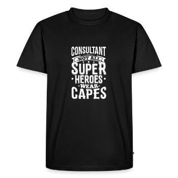 Funny Consultant Consulting Shirt Superheroes - Men's Premium Organic T-Shirt - black - Front - Nico (187cm)