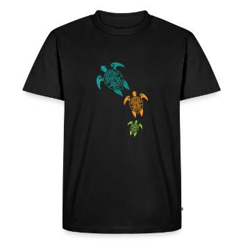 Maori Tortues groupe tattoo idée cadeau - T-shirt Premium bio Homme - noir - Devant - Nico (187cm)