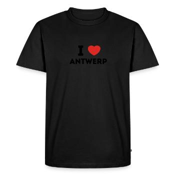 I Love with Heart Antwerp - Men's Premium Organic T-Shirt - black - Front - Nico (187cm)