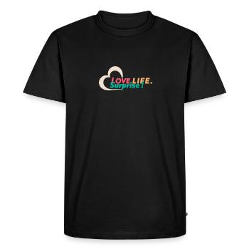 Amour-Vie-Surprise - T-shirt Premium bio Homme - noir - Devant - Nico (187cm)