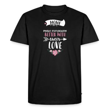 Les mamans améliorent tout avec... - T-shirt Premium bio Homme - noir - Devant - Nico (187cm)