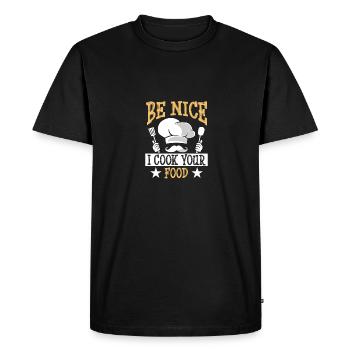 Be Nice Je cuisine votre nourriture Plaisirs culinaires amusants - T-shirt Premium bio Homme - noir - Devant - Nico (187cm)