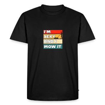 Je suis sexy et je le tonds Drôle de conception de tondeuse à gazon - T-shirt Premium bio Homme - noir - Devant - Nico (187cm)