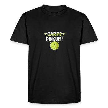 Carpe Dinkum pour Pickleball Hommes Femmes - T-shirt Premium bio Homme - noir - Devant - Nico (187cm)