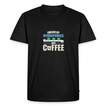 Alimenté par la culture hydroponique et l’hydroponie du café - T-shirt Premium bio Homme - noir - Devant - Nico (187cm)