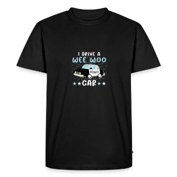 Je conduis une voiture Wee Woo pour les policiers Policiers - T-shirt Premium bio Homme - noir - Devant - Nico (187cm)