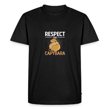 Respect the capybara Respect for the capybara - Men's Premium Organic T-Shirt - black - Front - Nico (187cm)